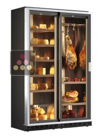 Combiné d'une cave à charcuterie et une cave à fromage enchassable - Portes coulissantes CALICE