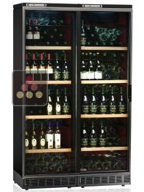 Combiné de 2 caves à vin enchassables mono-température à portes coulissantes CALICE