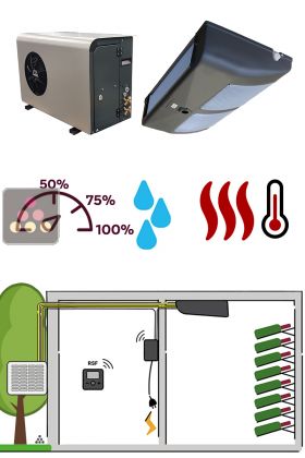 Climatiseur de cave naturelle de 1550 Watts - Évaporateur plafonnier - Froid, humidification et chauffage