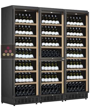 Combiné encastrable de 3 caves à vin 4 températures de service ou de conservation CALICE