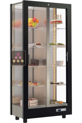 Vitrine réfrigérée de présentation pour snacks et desserts - 3 côtés vitrés - Habillage magnétique interchangeable