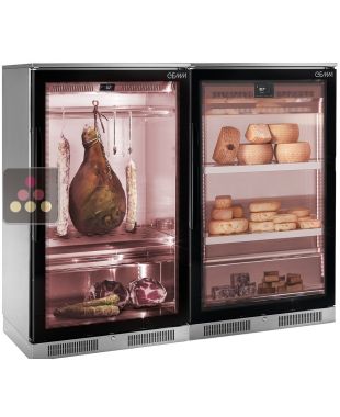 Combiné de 2 vitrines réfrigérées pour conservation des fromages et des charcuteries BRERA