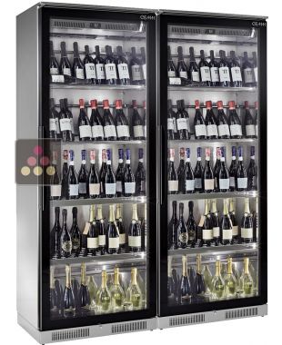 Combiné de 2 caves à vin de service mono ou multi-températures - Bouteilles verticales et inclinées BRERA