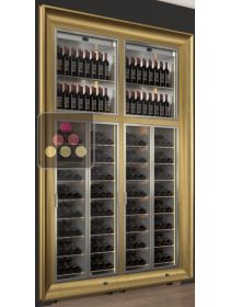 Combiné encastrable de 4 caves à vin multi-usages modulaires - Cadre incurvé CALICE DESIGN