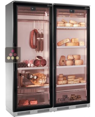 Combiné de 2 vitrines réfrigérées pour conservation des fromages et des charcuteries BRERA