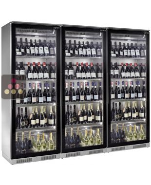 Combiné de 3 caves à vin de service mono ou multi-températures BRERA