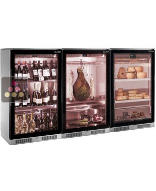 Combiné de 3 vitrines réfrigérées pour vins, charcuteries et fromages BRERA