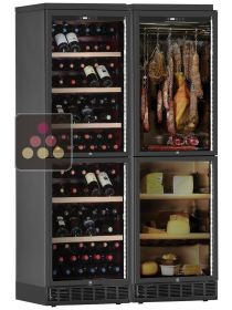 Combiné encastrable de 2 caves à vins, une cave à fromage et une cave à charcuterie CALICE