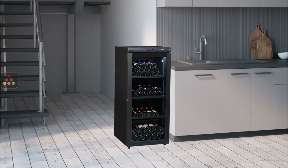 Cave à vin mono-température de vieillissement ou de service - Éclairage LED latéral toute hauteur