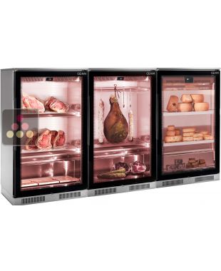 Combiné de 3 vitrines réfrigérées pour viandes, charcuteries et fromages BRERA