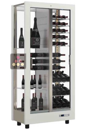 Vitrine à vin multi-températures - Usage pro - 4 côtés vitrés - Habillage magnétique interchangeable