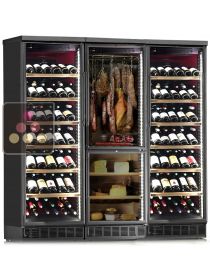 Combiné encastrable de 2 caves à vin, d'une cave à fromages et à charcuteries CALICE