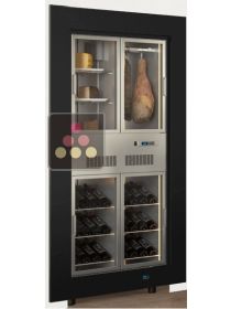 Combiné encastrable d'une cave à vin multi-usages et d'une cave charcuteries/fromages CALICE DESIGN