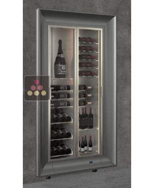 Vitrine à vin encastrable multi-températures - Usage pro - Équipement mixte - Cadre incurvé CALICE DESIGN