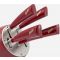 Set de 5 couteaux + Porte-couteaux en cuir rouge et inox