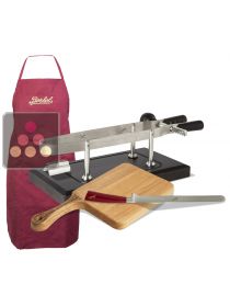 Kit complet pour tranchage manuel Berkel avec pince, machoire jambon, planche, couteau et tablier rouge BERKEL