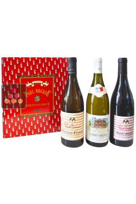 Coffret de 3 bouteilles de vin avec étiquette Paul BOCUSE