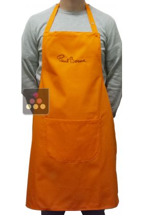 Tablier orange avec signature marron Paul BOCUSE