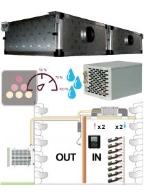 Climatiseur de cave 2900W à évaporateur gainable, avec fonction chauffage et humidificateur - Gainage horizontal FRIAX