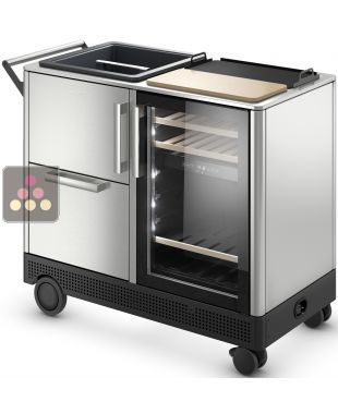 Bar mobile d'extérieur avec cave de service 2 températures et bac isotherme de présentation DOMETIC