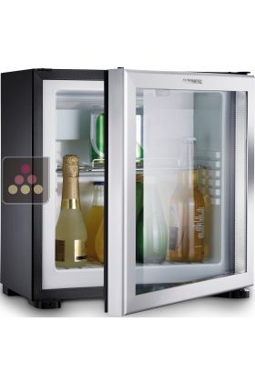 Mini-bar silencieux porte vitrée pose libre/encastrable 18L - Charnières à droite