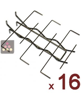 Lot de 16 paniers noirs de 3 bouteilles 75cl - Position horizontale VISIORACK