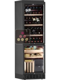 Combiné enchassable d'une cave à vin mono-température et d'une cave à cigares - Bouteilles inclinées
CALICE
