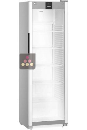 Armoire positive ventilée - Porte vitrée et éclairage LED latéral - Epoxy Silver - 286L