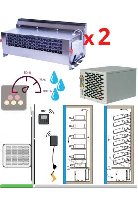 Climatiseur de cave spécifique pour vitrine - 1480W - Froid et humidification - Soufflage vers le haut