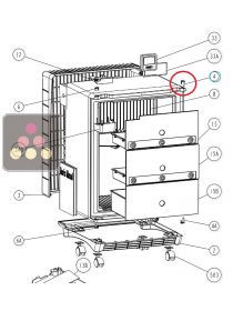 Pivot de charnière supérieure droite pour mini-réfrigérateur Dometic ACI-DOM324B / DS300FS DOMETIC