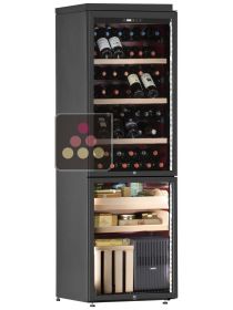 Combiné d'une cave à vin mono-température et d'une cave à cigares - Pose libre - Bouteilles inclinées
CALICE