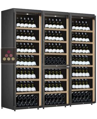 Combiné de 3 caves à vin à 4 températures de service ou de vieillissement/conservation CALICE