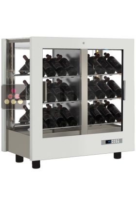 Vitrine à vin multi-températures - Usage professionnel - 4 côtés vitrés - Bouteilles inclinées - Sans habillage