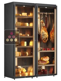 Combiné d'une cave à charcuterie et une cave à fromage - Portes coulissantes - Pose libre CALICE