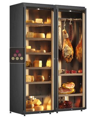 Combiné d'une cave à charcuterie et une cave à fromage - Portes coulissantes - Pose libre CALICE