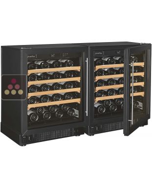 Combiné de 2 caves à vin mono-température de vieillissement et de conservation - Clayettes coulissantes ARTEVINO