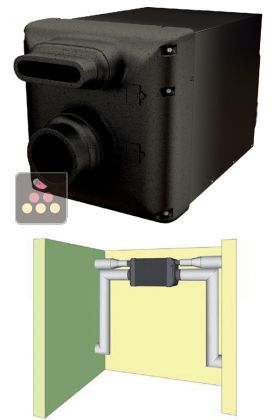 Climatiseur de cave monobloc gainable et encastrable jusqu'à 30m³ - Refroidissement et chauffage - Installation dans pièce intermédiaire