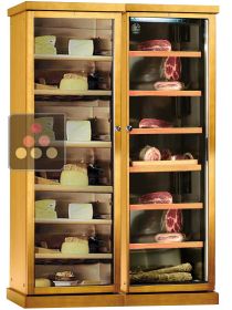 Combiné de 2 caves à charcuterie et/ou fromages - Pose libre - Habillage bois CALICE