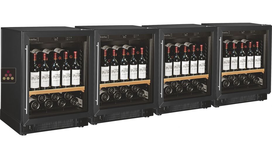 Combiné de 4 caves à vin mono-température de vieillissement ou de service - Equipement stockage