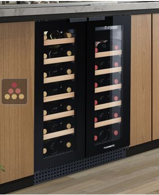 Cave à vin 2 températures de service et de conservation encastrable sous plan DOMETIC