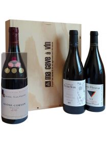 Coffrets-bois Initiation aux Terroirs 2x3 bouteilles : 2x Chablis 1er Cru, 2x Aloxe-Corton, 2x Crozes-Hermitage Sélection Vin