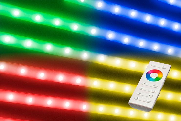 Éclairage par LED multi-colores RGB avec télécommande pour la sélection des couleurs, programmation de cycles lumineux et réglage de l'intensité. La couleur blanche est un blanc froid (6000-6500°K). Option déconseillée pour modules charcuteries, from